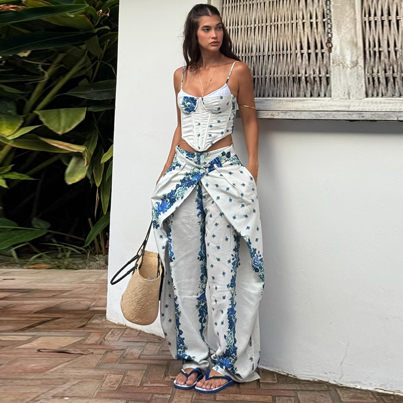 Romper Floral Print - Completo Donna Sexy con Stampa, Top