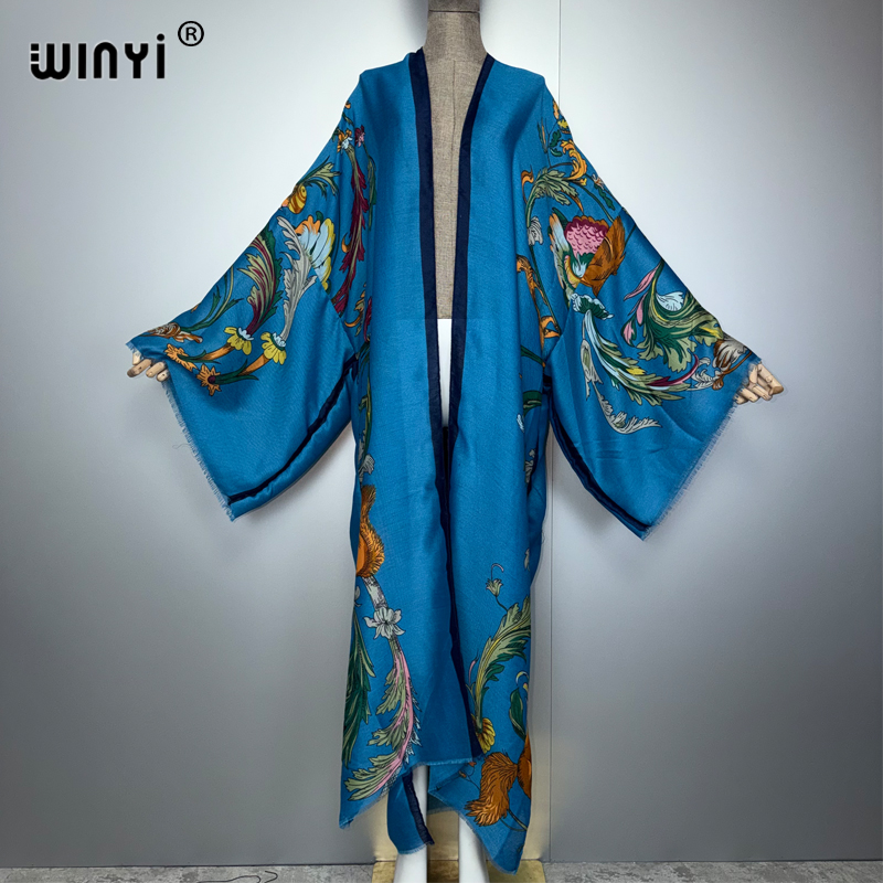 Cover Up Kaftan - WINYI Africa Abito Kimono Boho Maxi