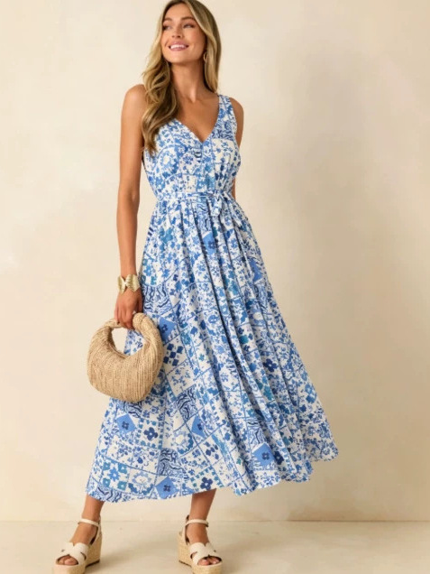 Linen Dress Wrap - Estate 2026 Abito da Donna Taglia