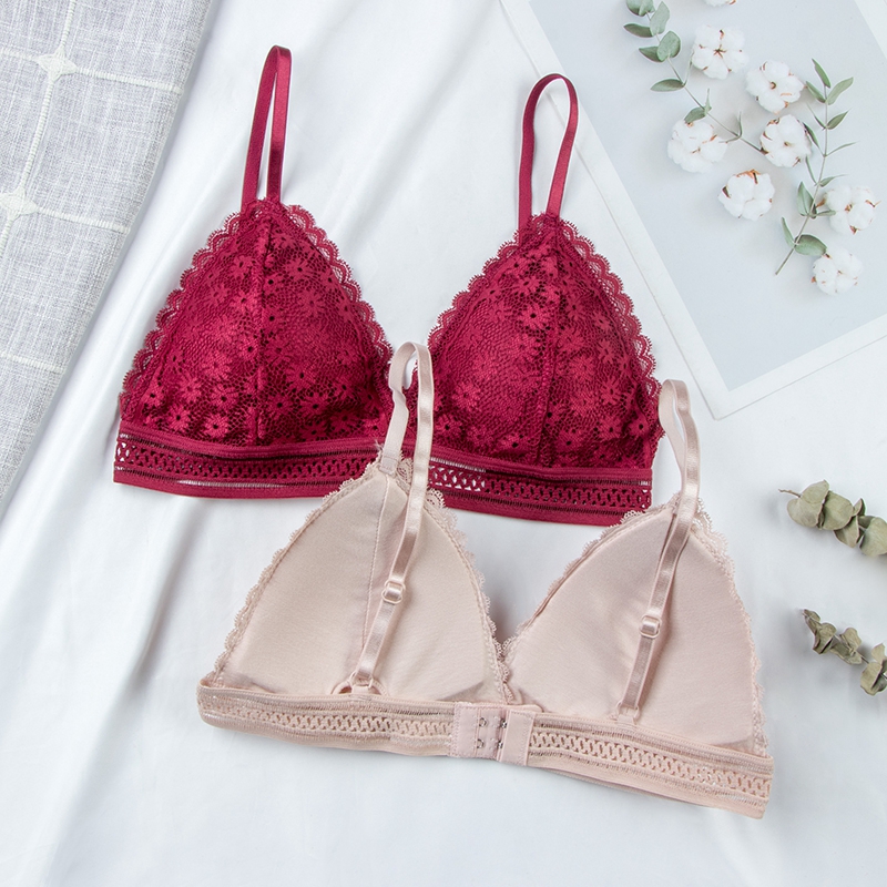 Bralette Triangle Set - Top reggiseno sexy in pizzo floreale