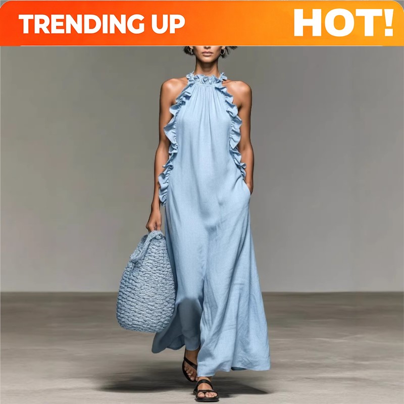 Maxi Dress Halter - Abito lungo estivo da donna personalizzabile,