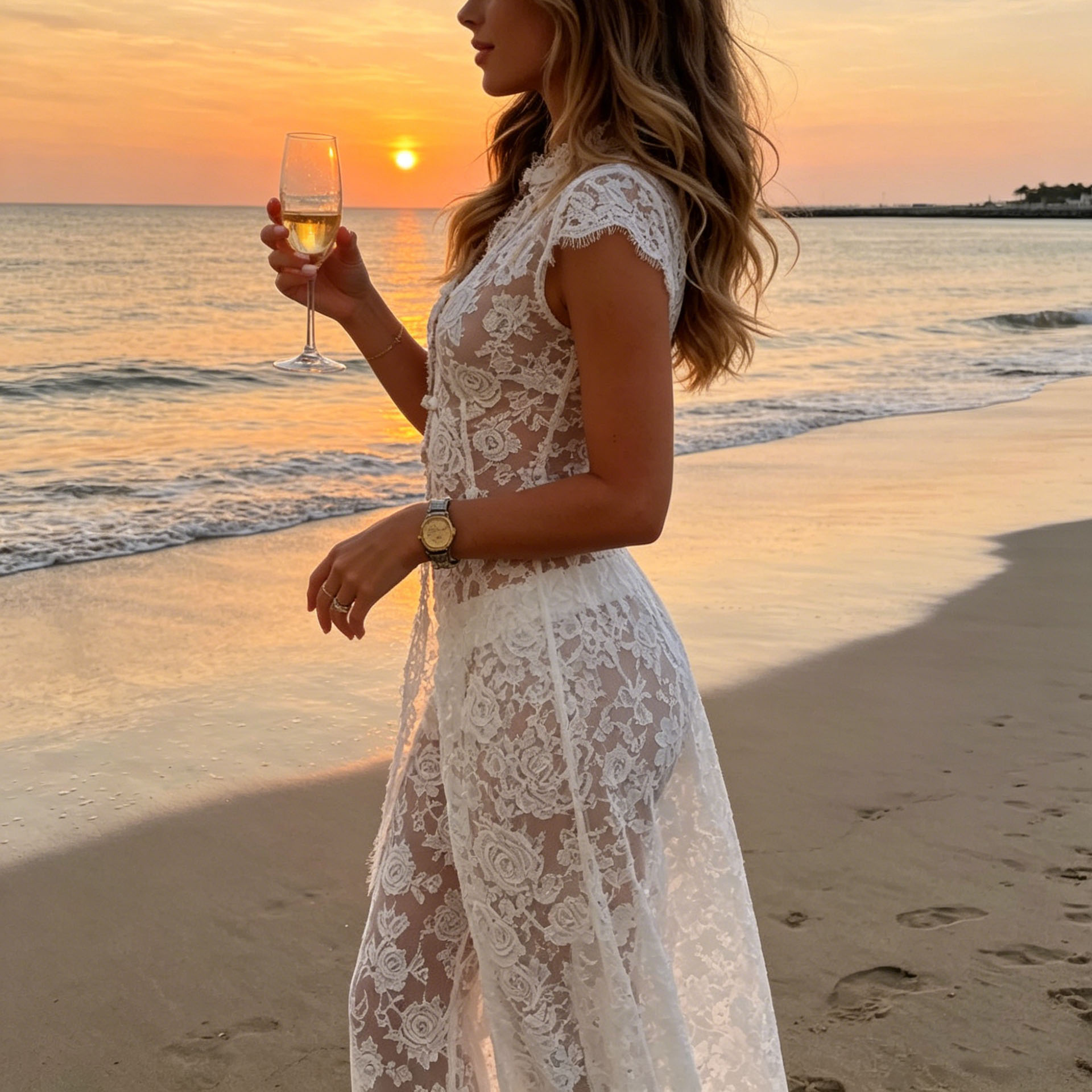 Completo da due pezzi in pizzo - Kimono Sheer Floral recensione e prezzo