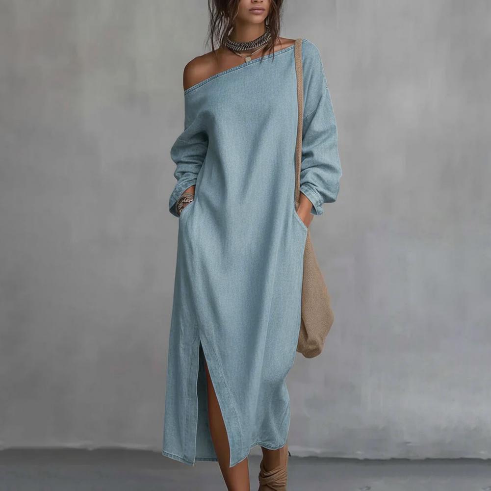 Abito lungo monospalla da donn - Linen Dress Wrap recensione e prezzo