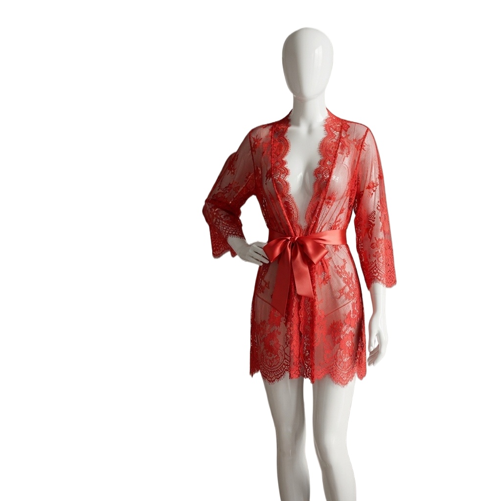 Vestaglia da notte in pizzo fl - Kimono Sheer Floral recensione e prezzo